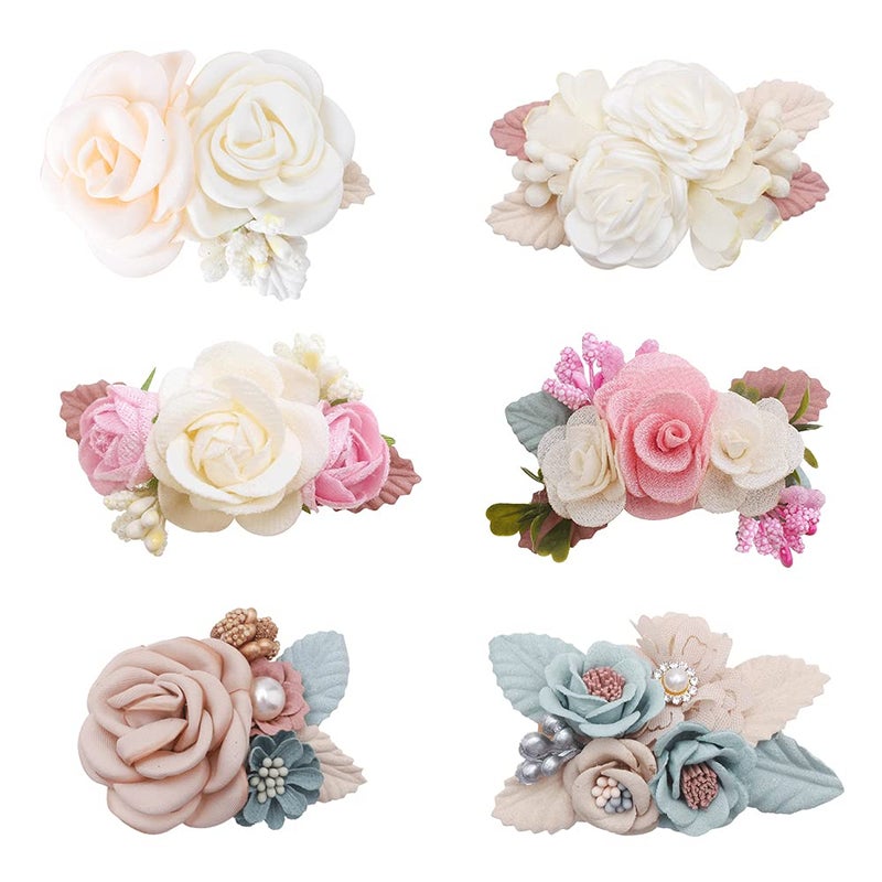 BFNAAgirl Flower Hair Clip BFNAAgirl Baby Girl Hair Bows Exquisite Hair Accessories Alligator Clips for Infants Toddlers Teen Kids Gift 6pcs/set - Image 1